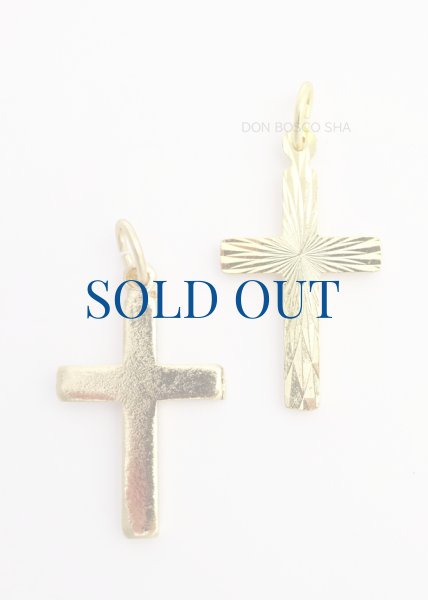 画像1: ミニ十字架　光線模様　金色　H25xW16mm (1)