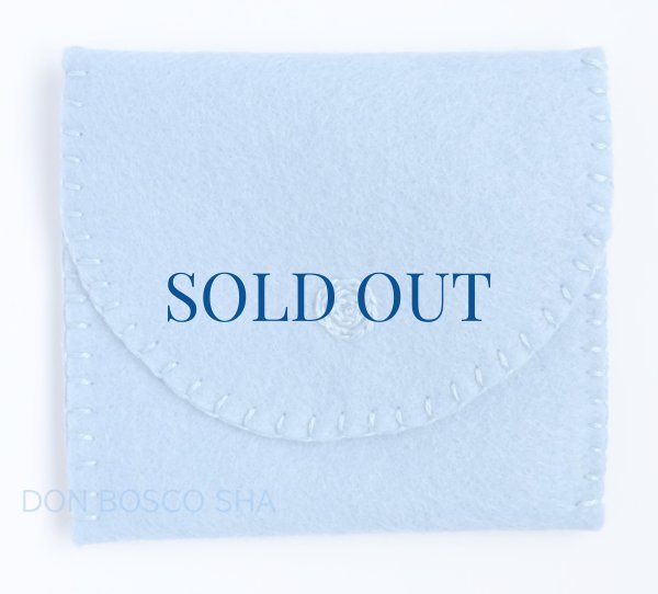 画像1: フェルト製　手作りロザリオ入れ　水色（日本製）※在庫僅少 (1)