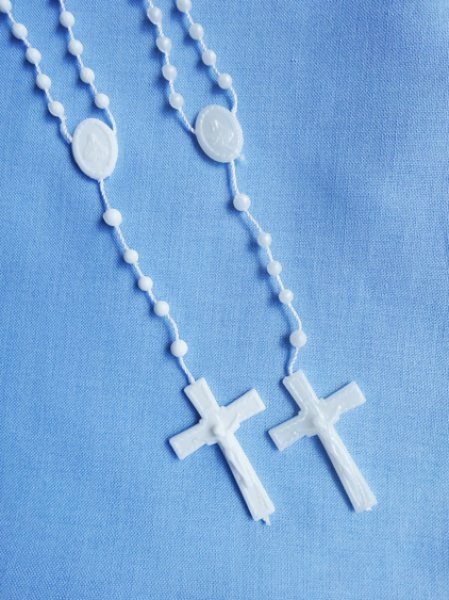 画像2: 糸ロザリオ　白 (2)