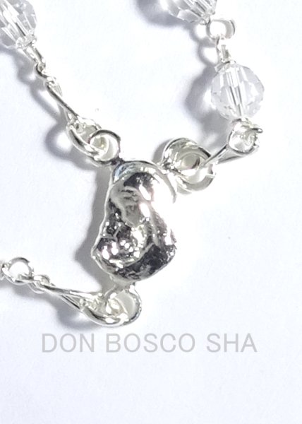 画像4: ロザリオ　スワロフスキー＆シルバー925　クリア5mm珠　【返品不可商品】 (4)