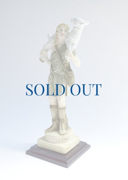 画像7: 善き牧者像　約20cm カラー（木製台座）　※在庫僅少 (7)