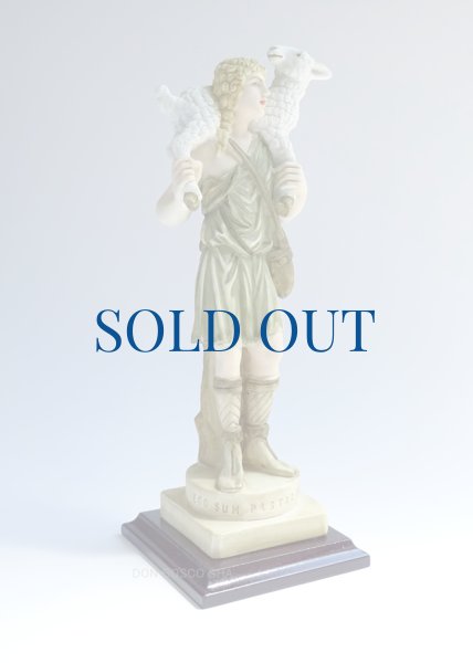 画像6: 善き牧者像　約20cm カラー（木製台座）　※在庫僅少 (6)