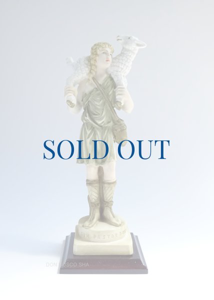 画像5: 善き牧者像　約20cm カラー（木製台座）　※在庫僅少 (5)