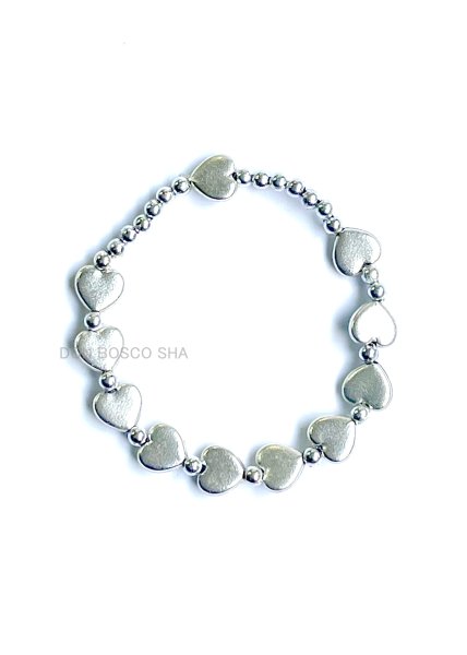 画像2: ロザリオブレスレット　ハート銀色珠　無原罪の聖母　※在庫僅少　NB (2)