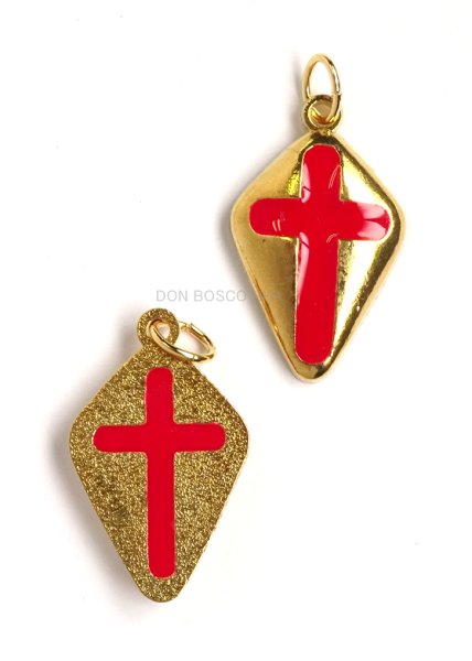 画像3: ミニ十字架　金地に赤い十字架　B　 ※赤い部分不透明 (3)