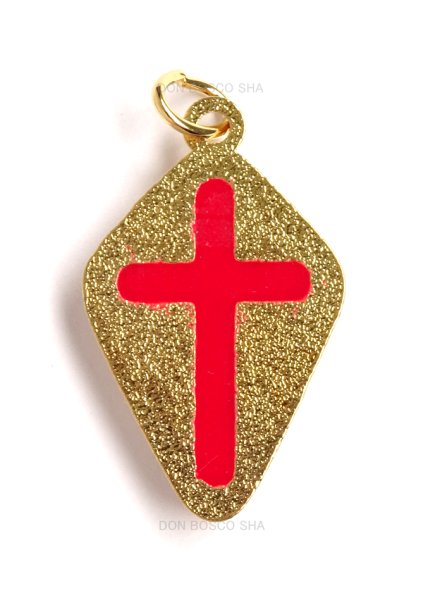 画像2: ミニ十字架　金地に赤い十字架　B　 ※赤い部分不透明 (2)