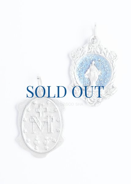 画像1: 不思議のメダイ　バラ飾り　青　 (1)