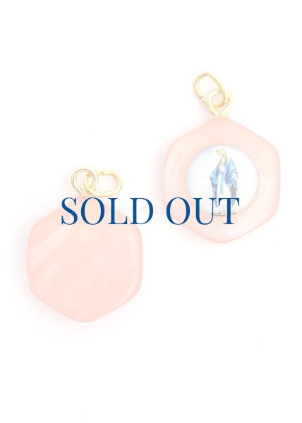 画像1: メダイ　六角形　無原罪　ピンク　※在庫僅少 (1)