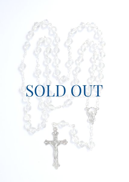 画像1: ロザリオ  ダイアカット型 ガラス珠 6ｘ7mm 彩光   クリア　 (1)