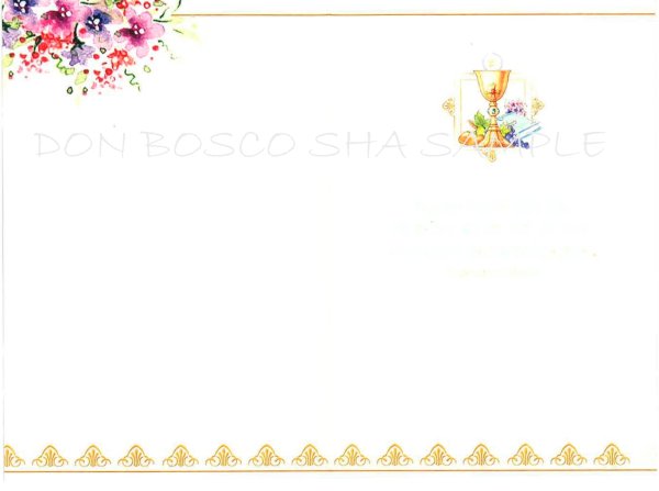 画像2: イタリア製　二つ折りカード　カリスとホスチア  (ご聖体) C0.4419-3 (2)