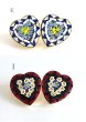 画像1: ブローチ　フィレンツェモザイク　ダブルハート (1)