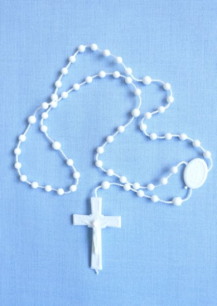 画像1: 糸ロザリオ　白 (1)