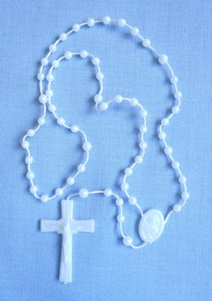 画像2: 糸ロザリオ　白 (2)