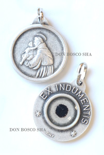 画像1: メダイ　両面　パドアの聖アントニオ　聖遺物付き　18mm　NB (1)