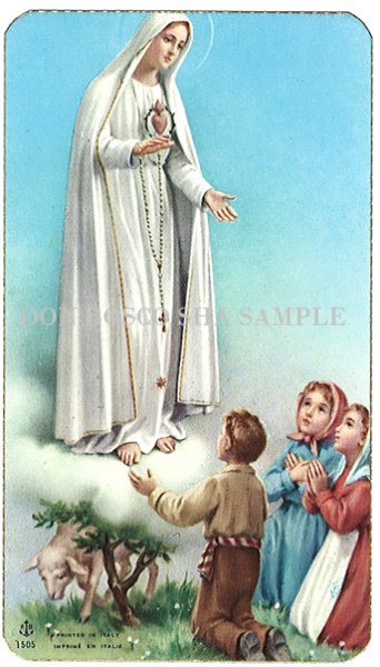 画像1: イタリア製　ご絵　ファティマの聖母　1505 (※5枚セット)※在庫僅少 (1)