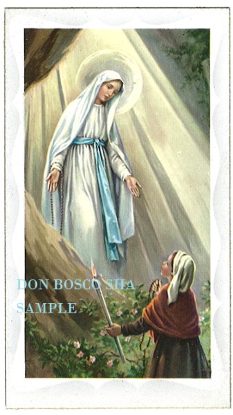 画像1: イタリア製　ご絵　ルルドのマリアとベルナデッタ　5-114　(※5枚セット)　※在庫僅少 (1)