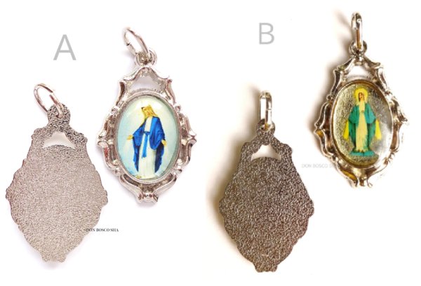 画像1: メダイ　無原罪の聖母　カラー・額縁風・銀色　※在庫僅少 (1)