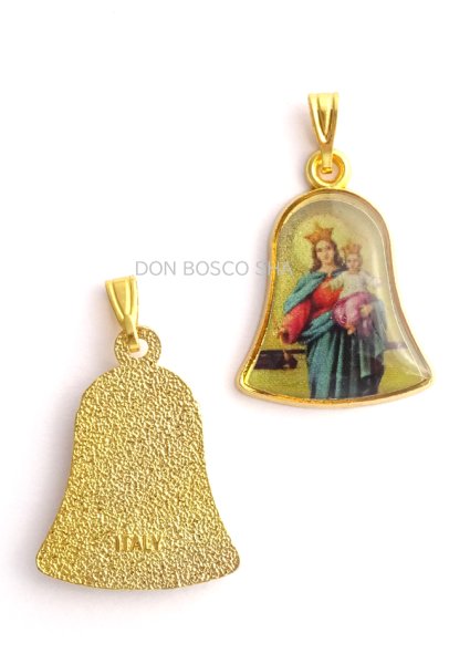画像3: メダイ　ベル型　扶助者聖母　カラー 金色 (3)