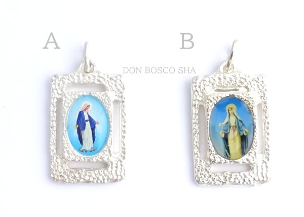 画像1: メダイ 四角　無原罪　カラー+銀 (1)