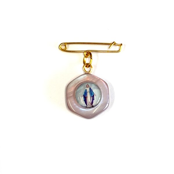 画像1: ピンバッチ　無原罪の聖母　グレーパープル (1)