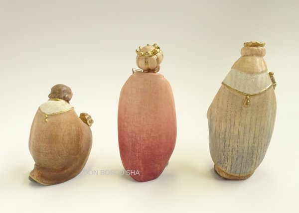 画像2: ★20％OFF★　木彫り 3人の博士 プレゼピオ7.5cm用　カラーアクア　 【返品不可商品】 (2)