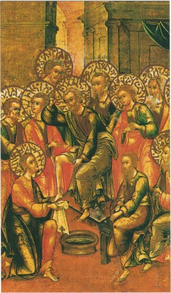 画像1: イタリア製　ご絵　弟子の足を洗うイエス　S.ICONA 67　(※5枚セット) (1)