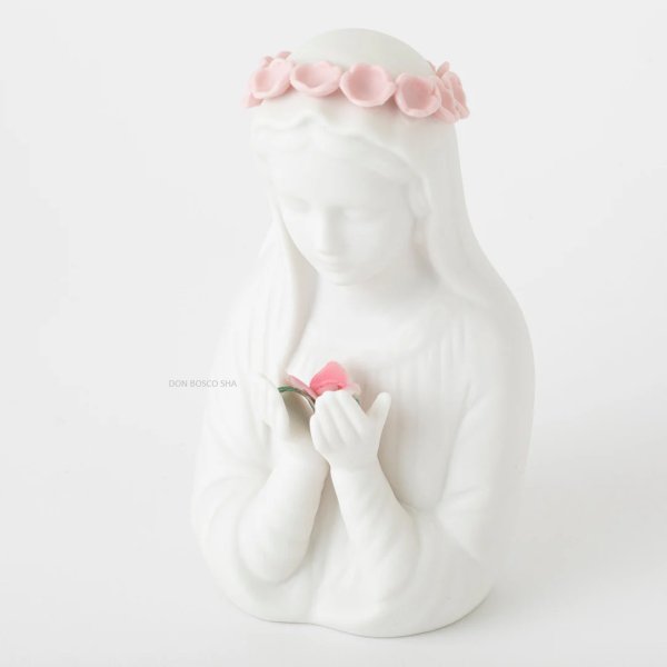 画像2: 新磁器　薔薇の聖母胸像　13cm　A1010427　【お取り寄せ品・キャンセル、返品不可商品】 (2)