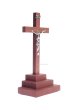 画像3: 卓上十字架 金属製キリスト像付  H14cm　茶色　D1010213【お取り寄せ品・キャンセル、返品不可商品】 (3)