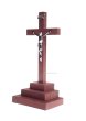 画像2: 卓上十字架 金属製キリスト像付  H14cm　茶色　D1010213【お取り寄せ品・キャンセル、返品不可商品】 (2)