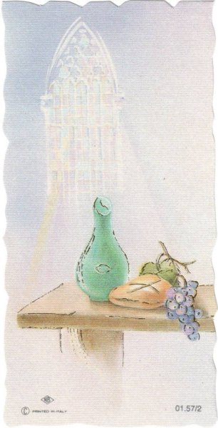 画像1: イタリア製ご絵　記念　ぶどう酒とパンぶどう　01.57/2　 (※5枚セット) (1)
