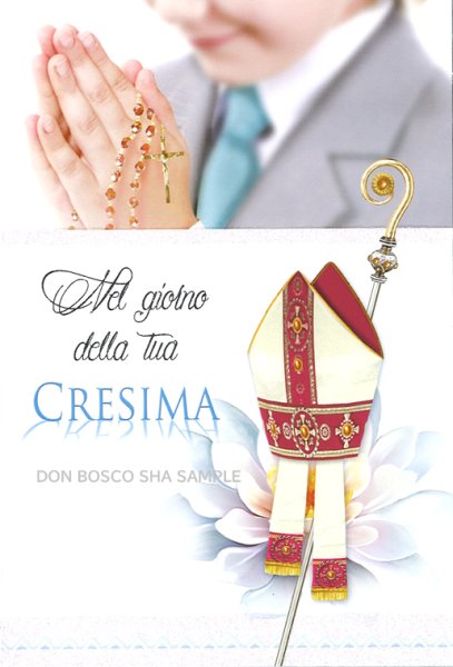 画像1: イタリア製二つ折りカード　堅信  CRESIMA　CR.3139-2　男の子 (1)