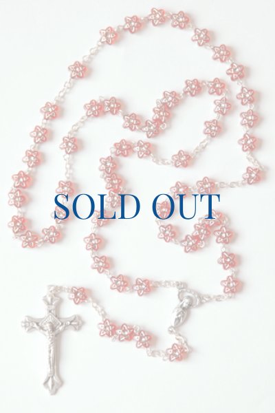 画像1: ロザリオ　アクリル　星型珠　レッド　NB (1)