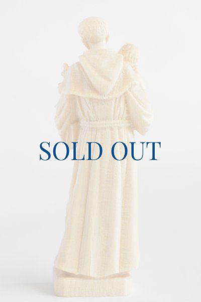 画像2: 木彫り　パドアの聖アントニオと幼子イエス像　白木 7cm　　 (2)