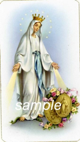 画像1: イタリア製　ご絵　無原罪の聖母と不思議のメダイ　Alba14 (1)