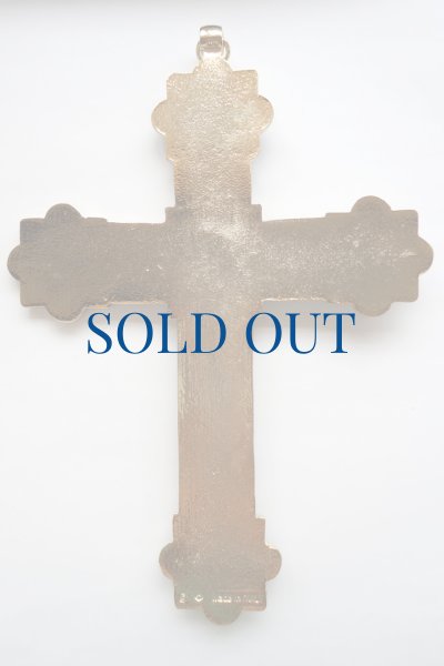 画像2: 壁掛け十字架  金属製 　4福音史家のシンボル　ブルー　H22cm　　※在庫１点のみ (2)