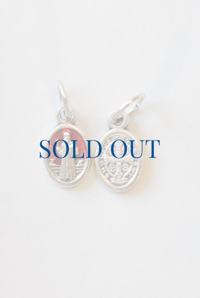 画像2: メダイ　聖ベネディクト　銀+赤 10mm (2)