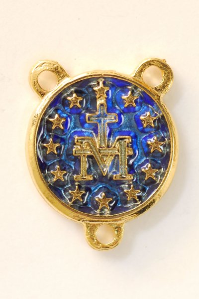 画像3: センターピース　不思議のメダイ　丸型　金+青 (3)