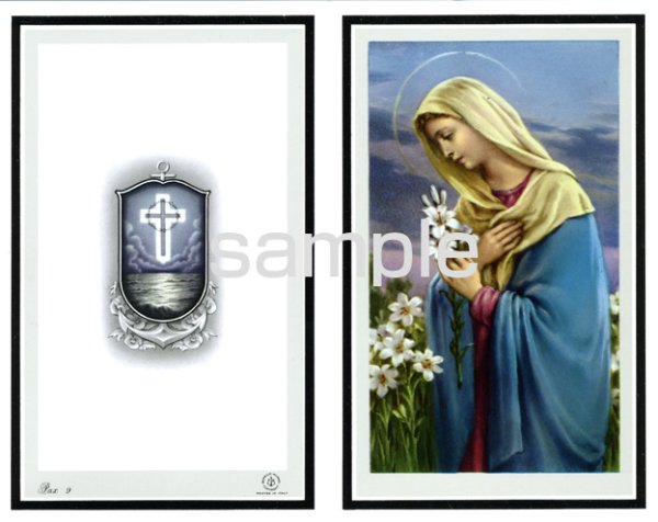画像1: イタリア製　ご絵　葬儀用　二つ折り(2)　ゆりの聖母　Pax9 (1)
