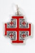 画像2: ミニ十字架　エルサレム十字架　銀+赤 (2)