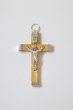 画像2: ミニ十字架　木製+金属イエス像　ナチュラル　小 (2)