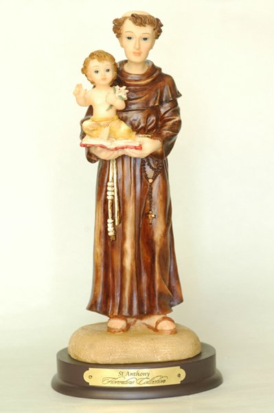 画像1: 樹脂製　パドアの聖アントニオ像　カラー 21cm 50959　 (1)