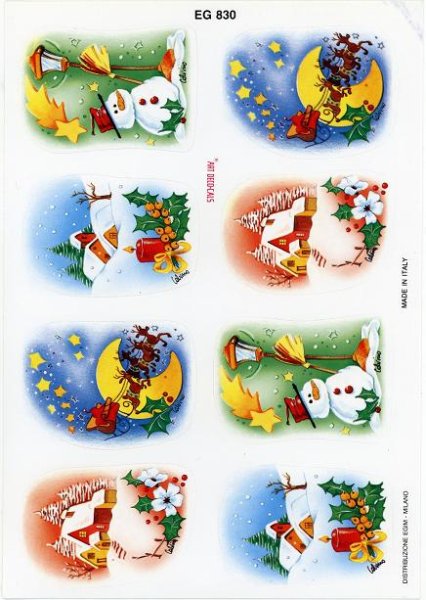 画像2: イタリア製　クリスマスシール　ゆきだるま　EG830 (2)