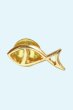 画像5: ピンバッジ　魚　金色　透かし (5)