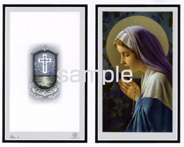 画像1: イタリア製　ご絵　葬儀用　二つ折り（1）ロザリオの聖母　Pax6 (1)