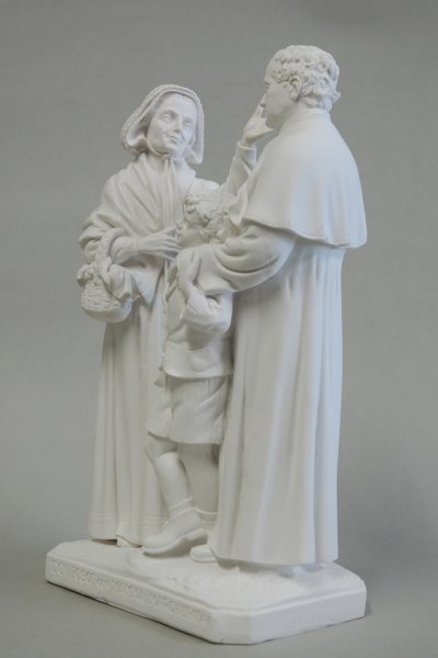画像5: プラストマーブル製　ドン・ボスコ＆マンマ・マルゲリタ＆ドメニコ・サヴィオ像　約28cm 白 (5)
