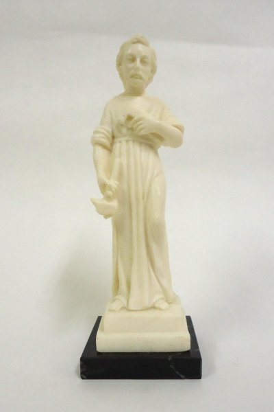 画像1: プラストマーブル製　大工の聖ヨセフ像　14cm 白　NB (1)