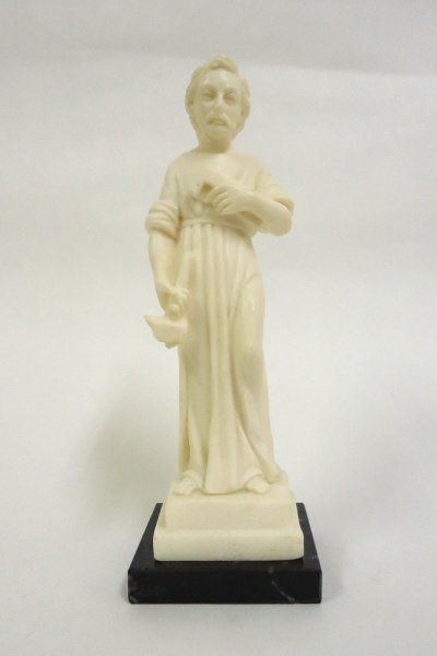画像1: プラストマーブル製　大工の聖ヨセフ像　14cm 白 (1)