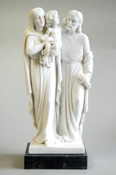 画像2: プラストマーブル製 聖家族像 23cm 白 (2)