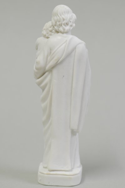 画像2: ★20％OFF★ プラストマーブル製　聖ヨセフと幼子像　16cm 白 (2)