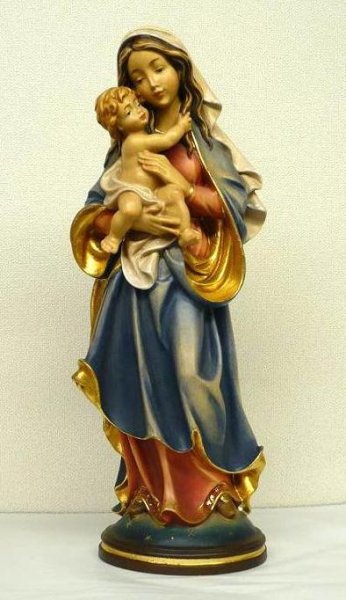 画像1: 木彫り　聖母子像　41cm カラー (1)